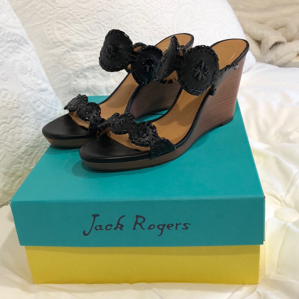 Jack Rogers  black wedges